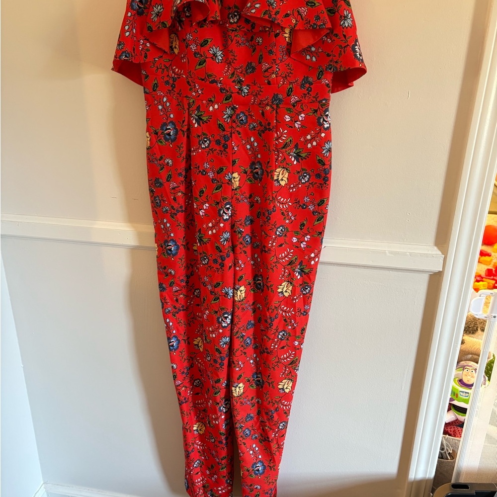 Gianni Bini Red Floral Jumpsuit